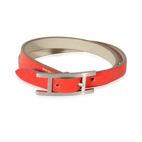 hermes vintage hermes hapi leather bracelet|hermes behapi double tour bracelet.